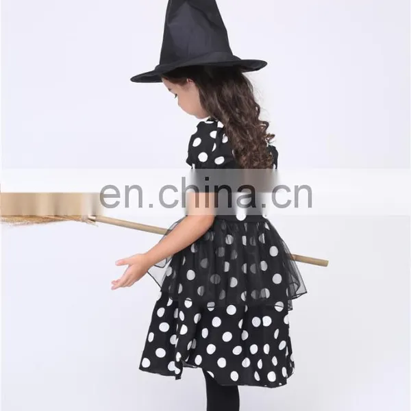 New Arrival Black With White Dot Halloween Witch Costume FGCC-0153 photo-5