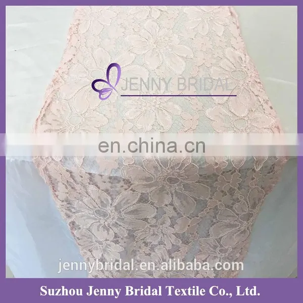 TL044 Light Pink Wedding Table Runners Embroidered Table Runner Wedding Table Decoration photo-2