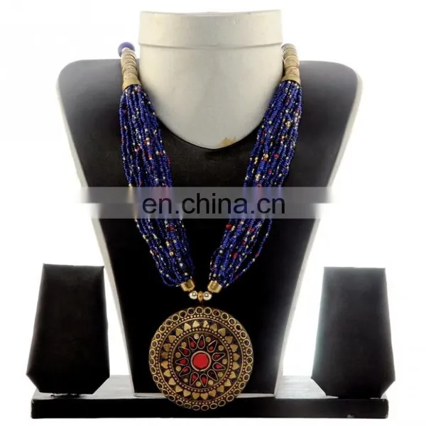 Banjara Pearl Beded Western Necklace-Indo Western Banjara Necklace-Costume Peacock Style Jewelary photo-5