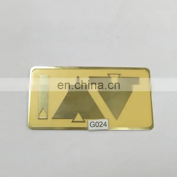 custom rectangle gold matt etched tags for coffee table