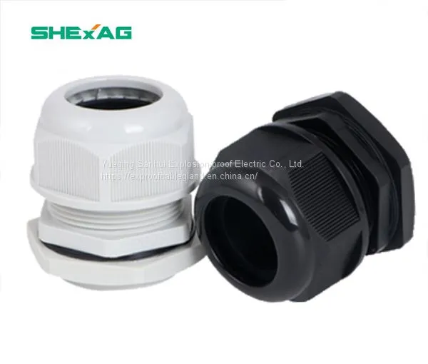 M20 PG11 PG Ip68 Waterproof Type Nylon Plastic Cable Gland Connector With Plastic Shroud