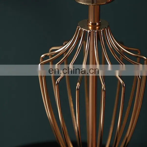 Korean Modern Hotel Family Bedroom Table Lamps Creative Metal Base Cotton LED Reading Lamp photo-6
