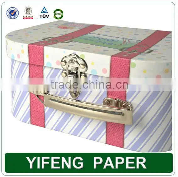 Custom Rigid Paper Cardboard Suitcase Box With Handle photo-4