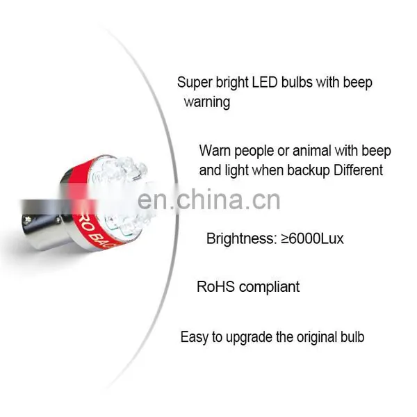 Quality Product 9pcs LED Bulbs Beep Alarm DC 12v P21W /1156 photo-2