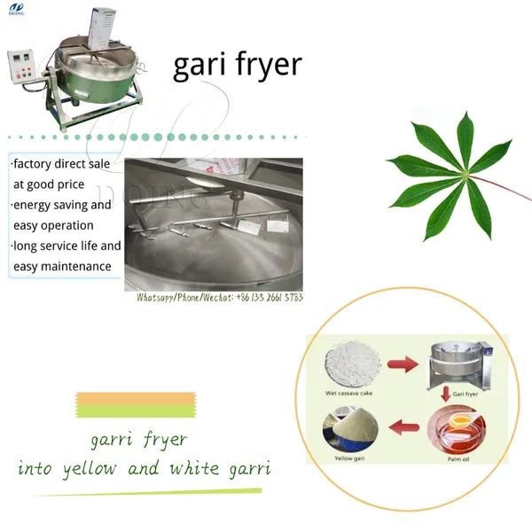 3 Types Heating Methods Garri Frying Machine Garry Processing Equipment for Yellow Garri Producing Garri Fryer Machine photo-5