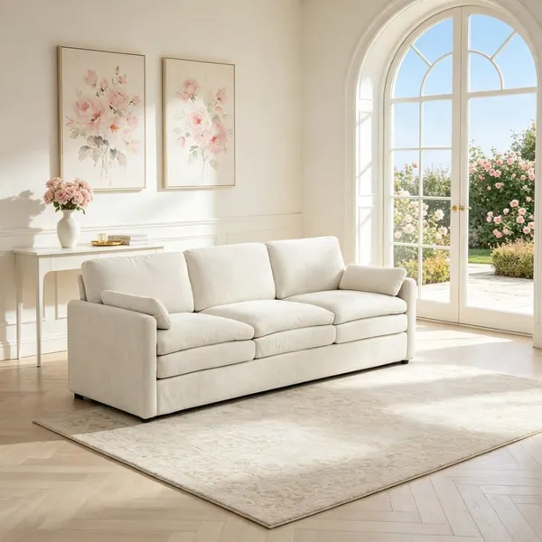 Beige 3-Seater Sofa for Hotel Room