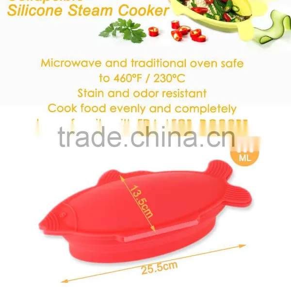 Collapsible, Foldable, Non-stick,odorless, Silicone Steamer, Steam Cooker, FDA, LFGB, DGCCRF photo-6