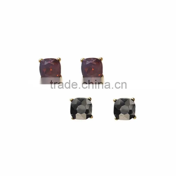 High Quality Cool Black Single Crystal Stone Jewelry Men Daily Wear Stud Earrings photo-3