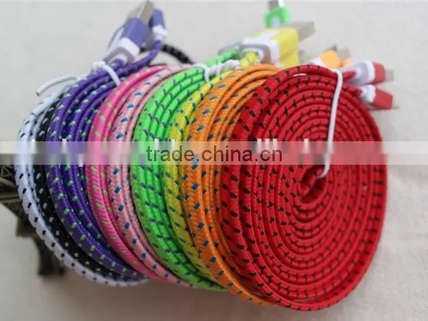 Nylon Flat Noodle Micro USB to Displayport Connector Cable photo-3