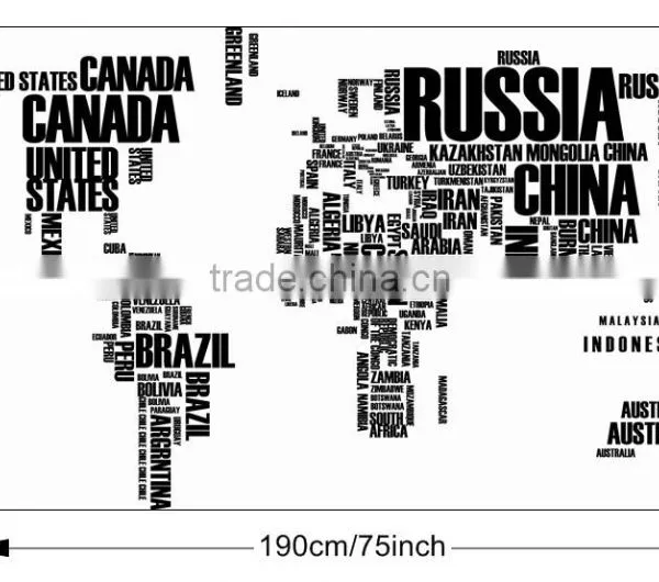 ALFOREVER XL Size English Country Name Decals,all of the World Country Name Sticker, photo-3