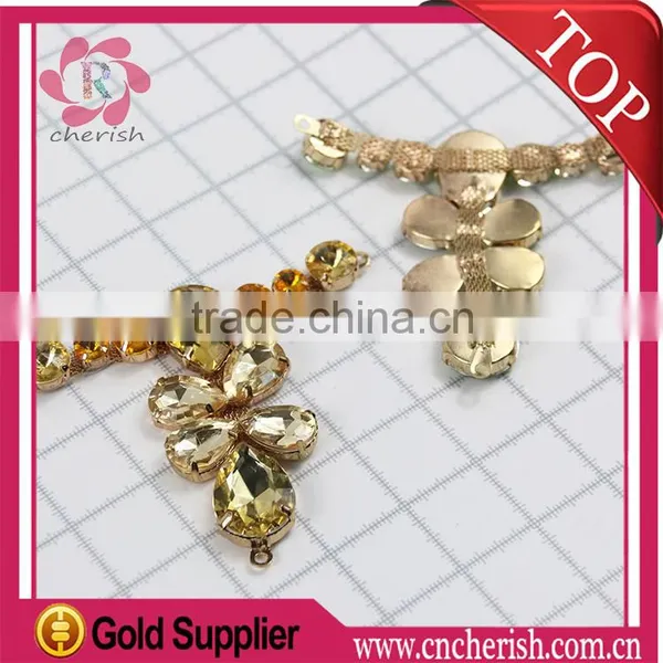 2016 New Arrival Yellow Crystal Tan Color Shoe Trim/shoe Ornament/sandal Accessory photo-4