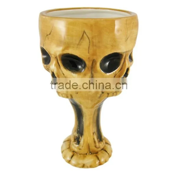 Halloween Ceramic Skull Wine Goblet