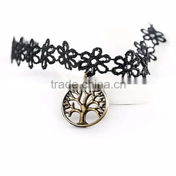 Vintage Punk Short Black Lace Velvet Choker Necklace for Women photo-5