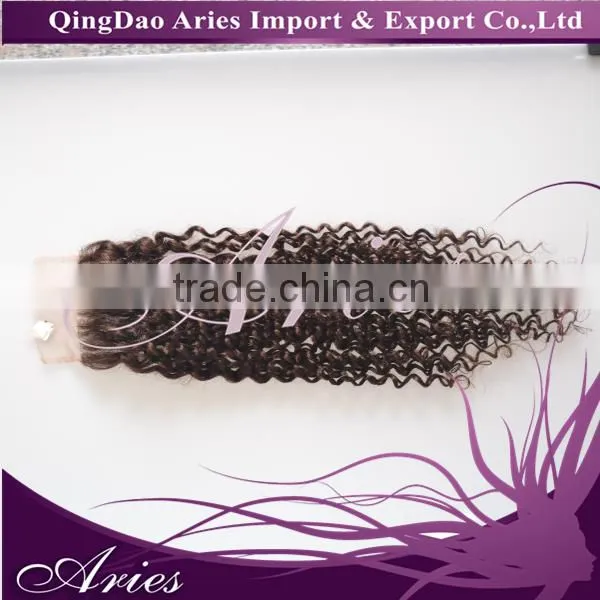 7A Brazilian Kinky Curly Lace Closure,100% Human Virgin Hair 4"x4" Lace Front Closure With Baby Hair Bleached Knots photo-3