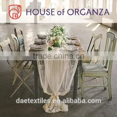 2015 Sewn Edge Organza Table Runners, High Quality Organza Table Runner photo-2