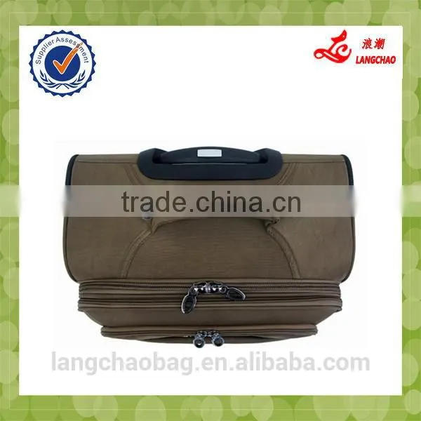 New Design Customized 4 Spinner Wheels Zipper Personalized Soft Polo Trolley Luggage Sets photo-3