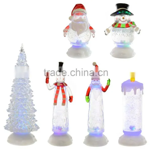 Swirling Glitter Water Christmas Ornament Xmas Decoration Colour Changing Light