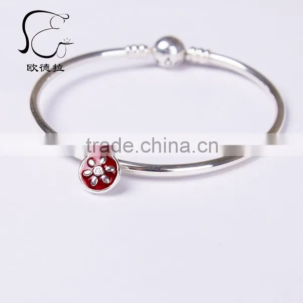 2014 New Enamel Crystal Silver Charms Bracelet Wholesale photo-5