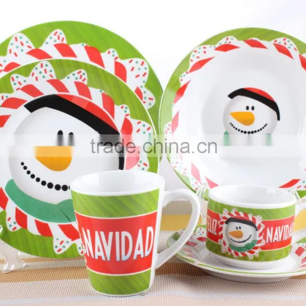 Chirstmas Gift 20pcs Round Household Ware Ceramic Manufacture Chirstmas Seasonal Item