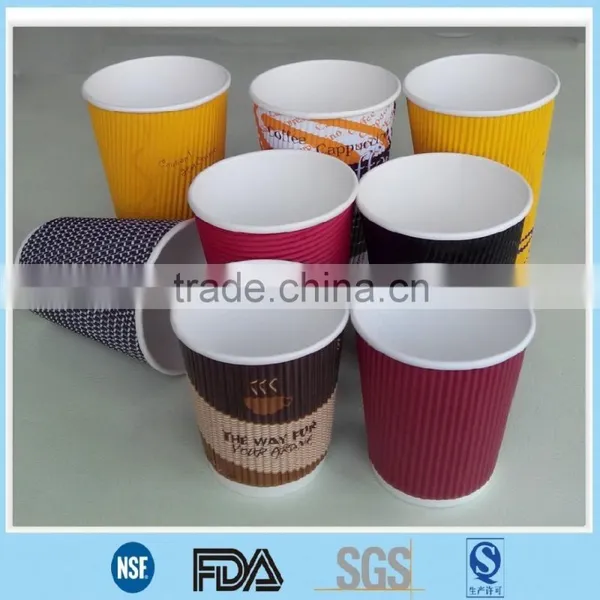 Colourful and LOGO Printed Ripple Wrap Hot Cups photo-5