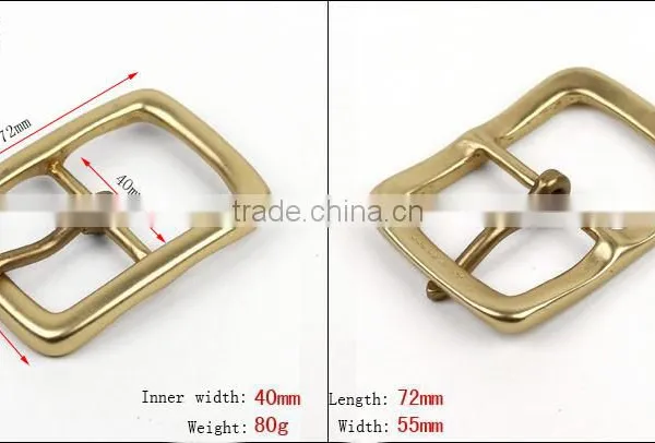 4.0cm H shape solid brass prong buckle for real leather