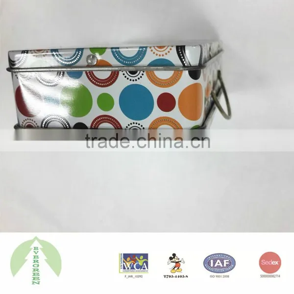 Tin Box With Pin Hinge and Handle, Shine Color, Nice Tin Case photo-3