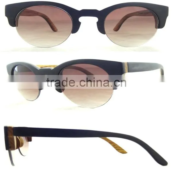 Individualized Eco-friendly Semi- Rimless Wood Sunglasses photo-5