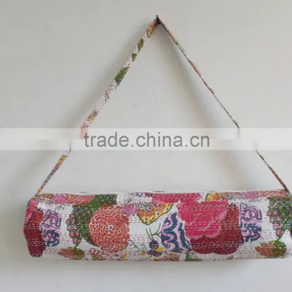 Hippie Cross Body Shoulder Bags Yoga Mat Bag Traditional Yoga Bag Embroidery Kantha Yoga Bag Handmade Cross Body Bag photo-2
