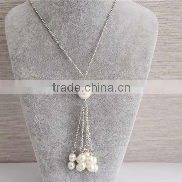 Cheap Price Fashion Jewelry Beaded Necklace Wholesale, White Pearl Necklace Jewelry