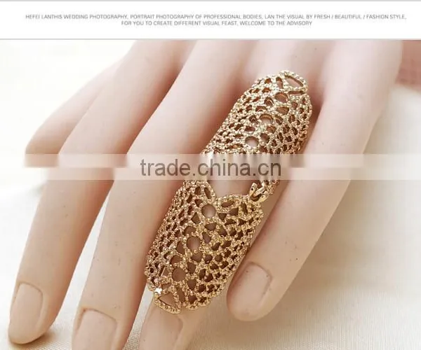 European and American Fashion Knuckle Simple Metallic Hollow Carved Ring photo-6