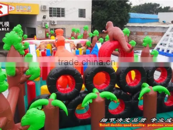 Animal Jungle Inflatable Fun City Obstacle Course for Sale photo-3