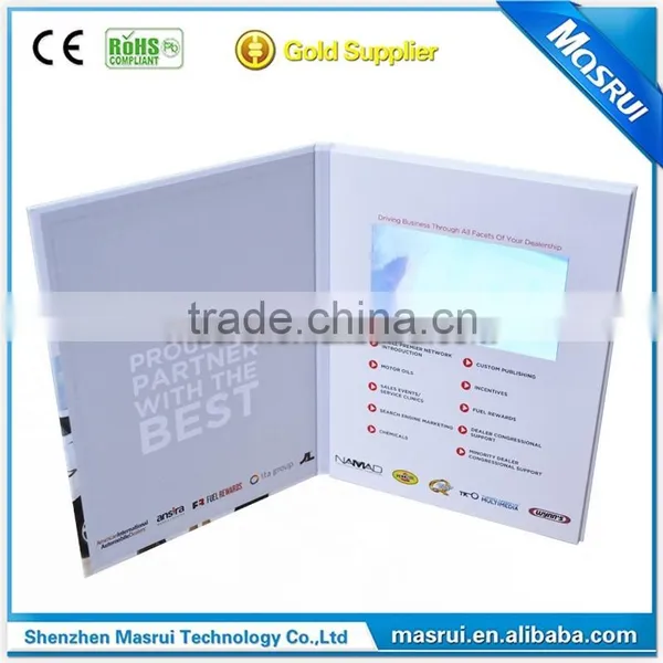 A4 Portrait Hard Cover 7'' LCD Screen Advertising Video Card Video Brochure photo-4