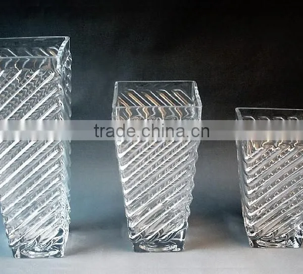 Creative Artistical Straight Clear High Quality Glass Vase for Decoration photo-2
