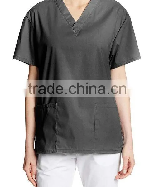 Purple Unisex Medical Scrub Set Workwear V-neck 2 Pocket Top and Pant 2 Piece Set photo-4