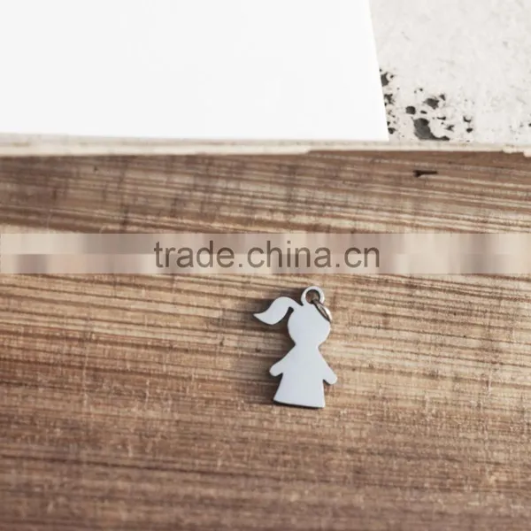 Stainless Steel Little Girl Charm Baby Girl Pendant Little Girl Shaped Pendant for Sale photo-2