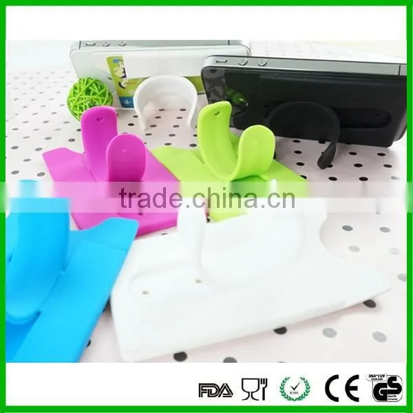 Smart Phone Wallet Sticky Silicone Mobile Card Holder With Slap Stand photo-4