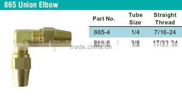 Union Elbow 265AB, 865 Union Elbow,Air Brake Fittings for Copper Tube,Brass Valve photo-3