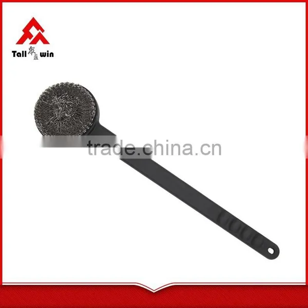 Plastic Handle BBQ Double-side Grill Cleaning Brush With Scraper photo-2