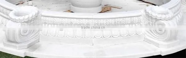 Fish Carved White Marble Garden Fountain photo-4