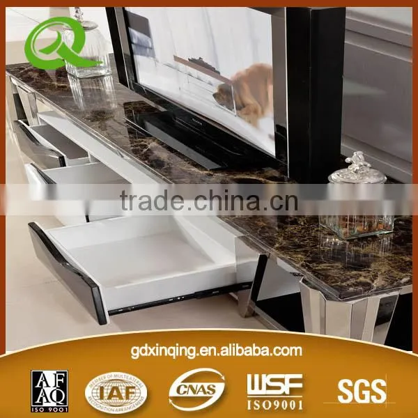 Popular Morden Stainless Steel Marble TV Stand for E378 photo-3