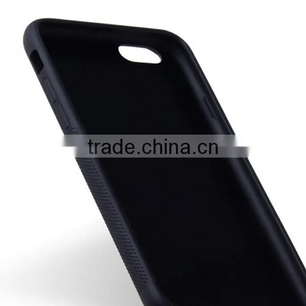For Iphone6 TPU+PC Skid Resistance Microgoove Phone Case, Black Tpu Edges PC Back Case for Iphone6 6plus photo-2