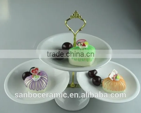 Iron Two Tier White Stand for Cake, Wedding Cake Stand in Dishes & Plates, OEM Service photo-2