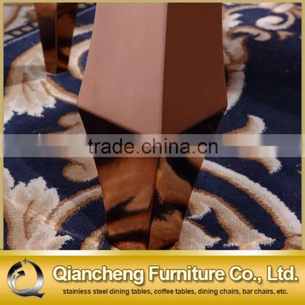 Luxury Middle East Golden Stainless Steel Marble Dining Table photo-5
