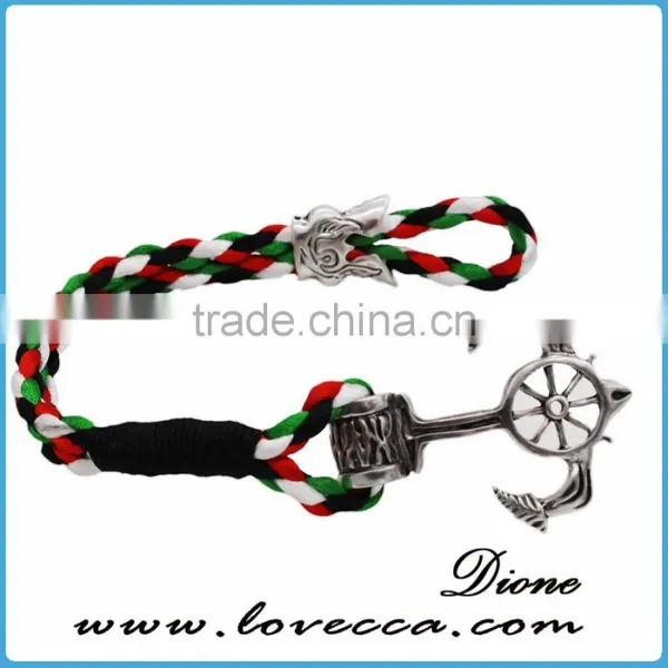 New Design Cheap Custom Jewelry Handmade Multi Color Nylon Nautical Rope Anchor Bracelet for Men photo-6