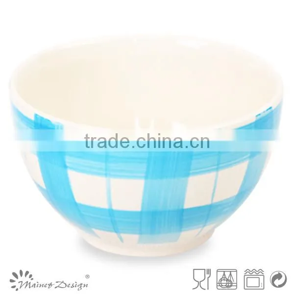 Hot Selling Handpainting Ceramic Stripe Bowl Top Factory photo-3