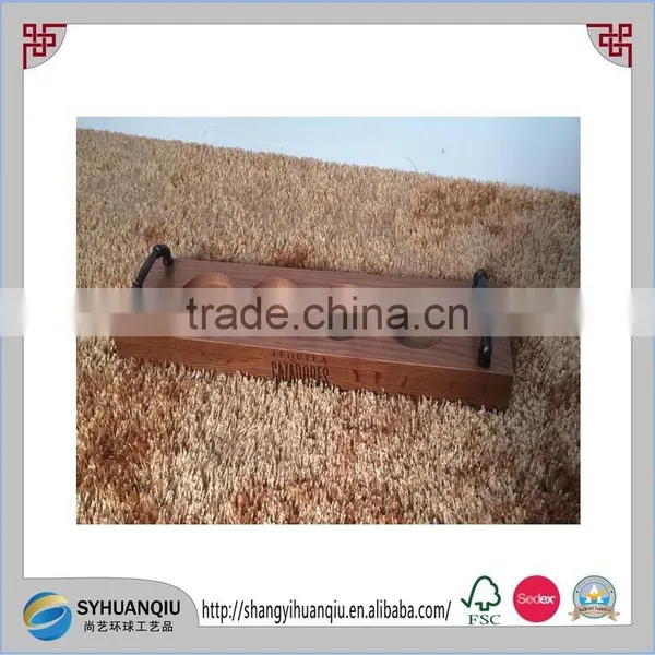 US Regional and Antique Feature Solid Wood Material Wooden Wine Bottle Coaster-cn photo-2