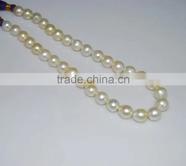 Factory Direct 9-9.5mm AA White Round South Sea Pearl Strands photo-2