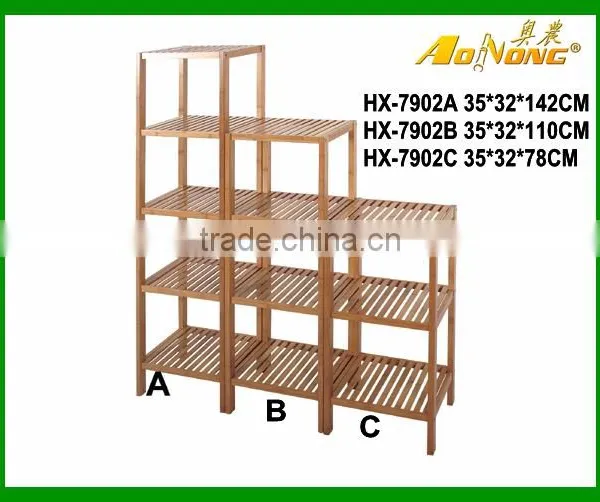 Cheap Wood Bamboo Living Room Storage Rack Book Display Rack