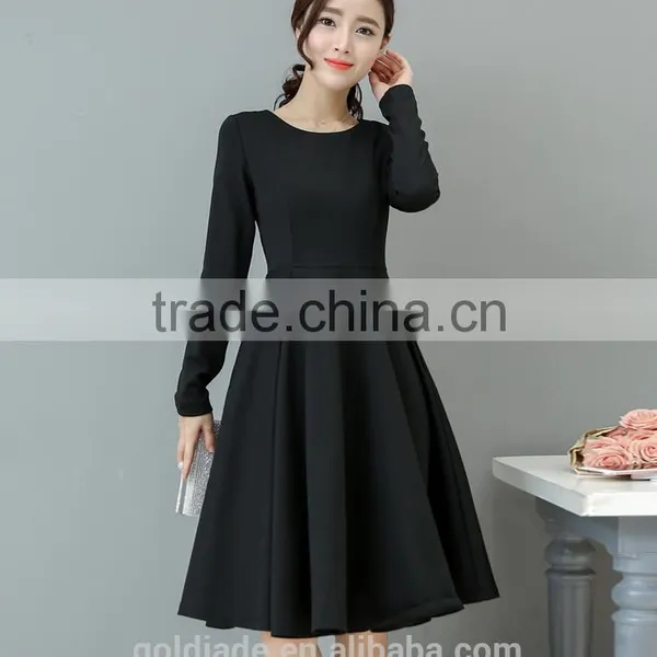 2016 Customized Manufacture Fashionable Wholesale Women Plain Color Dress Long-sleeve Spring Autumn Ladies Dress photo-5