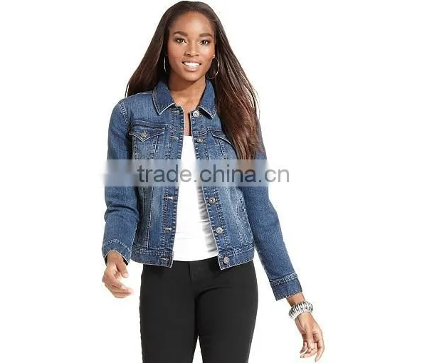 2017 New Design Sample Wholesale China Guangzhou Denim Facotry Winter Jean Women Long Sleeves Hooded Bomber Jacket for Ladies photo-3